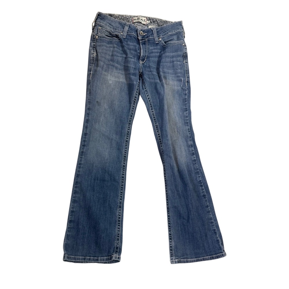 Ariat REAL Denim Mid Rise Bootcut Jeans Blue Stretch Western cowgirl 31R - Picture 3 of 9